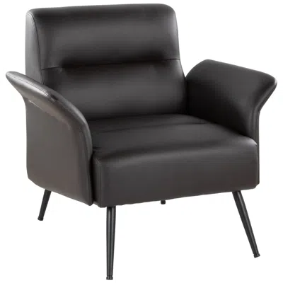 Lumisource Petal Accent Chair In Espresso Faux Leather By