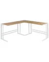 Lumisource Roman L-shaped Office Desk Set In White