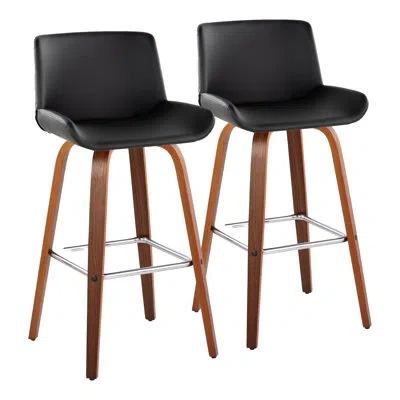 Lumisource Rondell Santi Fixed-height Bar Stools With Square Footrests In Black