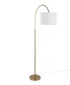Lumisource Salon Reader 63" Contemporary Metal Floor Lamp In Gold Metal,white Linen