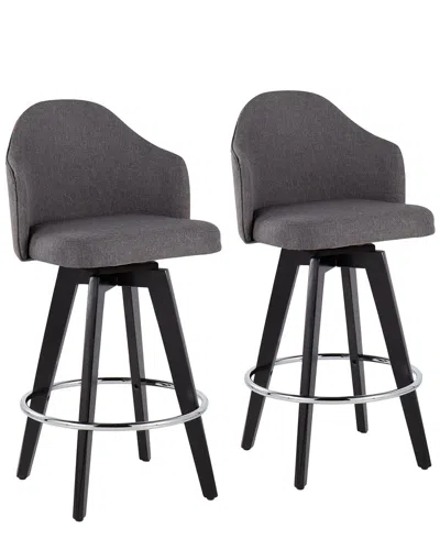 Lumisource Set Of 2 Ahoy 26in Counter Stools In Black