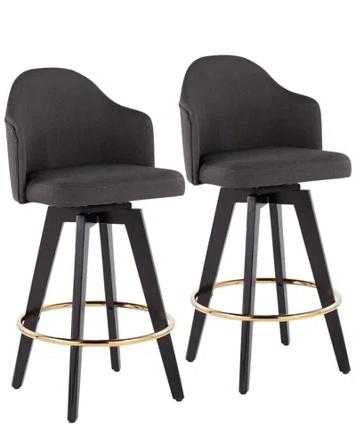 Lumisource Set Of 2 Ahoy 26in Counter Stools In Black