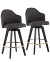 Lumisource Set Of 2 Ahoy Counter Stools In Black