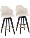 Lumisource Set Of 2 Ahoy 26in Counter Stools In Black