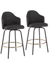Lumisource Set Of 2 Ahoy Counter Stools In Black