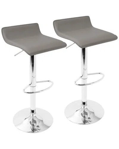 Lumisource Set Of 2 Ale Barstools In Gray