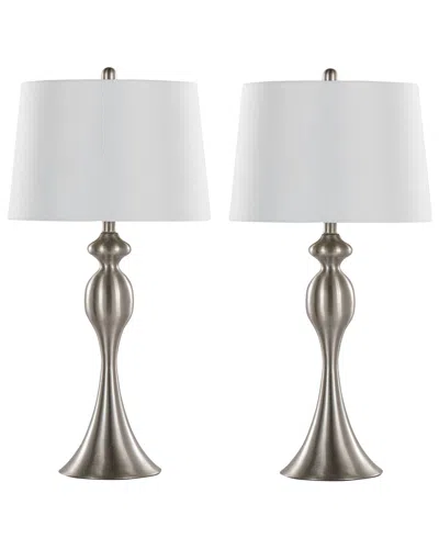LUMISOURCE LUMISOURCE SET OF 2 ASHLAND 30IN CONTEMPORARY TABLE LAMPS WITH GRANDVIEW  GALLERY LINEN SHADE