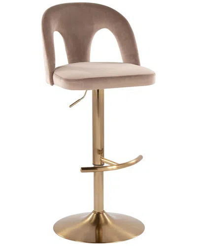 Lumisource Set Of 2 Ava Upholstered Adjustable Barstool In Brown