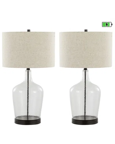 Lumisource Set Of 2 Botella 28 Glass Table Lamp In Transparent