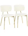 Lumisource Bouton Gold Frame Dining Chair (set Of 2) In Gold