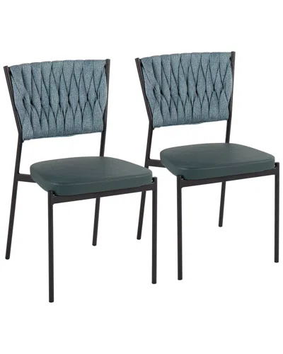 Lumisource Set Of 2 Braided Tania Chairs In Black