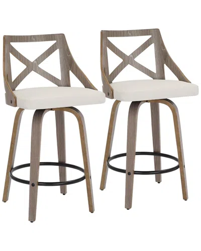 Lumisource Set Of 2 Charlotte Counter Stools In Brown