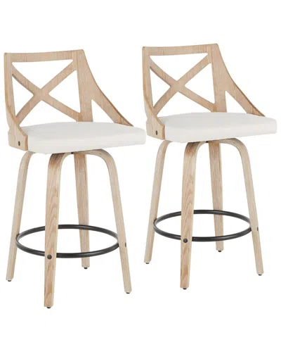 Lumisource Set Of 2 Charlotte Counter Stools In Brown
