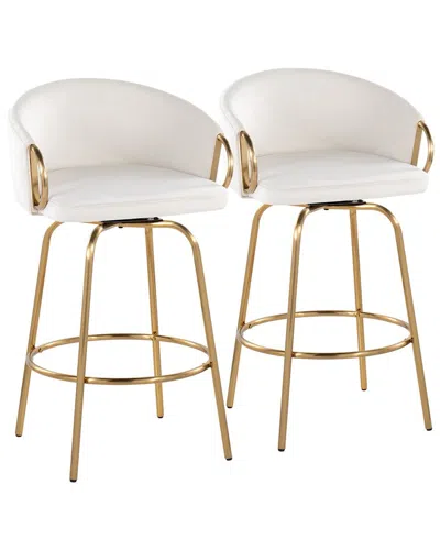 Lumisource Set Of 2 Claire 26 Fixed-height Counter Stool In White