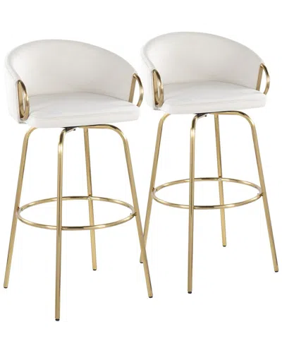 Lumisource Set Of 2 Claire 30 Fixed-height Barstool In White