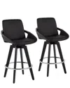Lumisource Set Of 2 Cosmo Swivel Fixed-height Counter Stools In Black