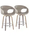 Lumisource Set Of 2 Curva 26in Contemporary Fixed-height Counter Swivel Stools  With Footrest