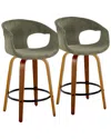 Lumisource Set Of 2 Curva 26in Mid-century Modern Fixed-height Counter Swivel  Stools With Footrest