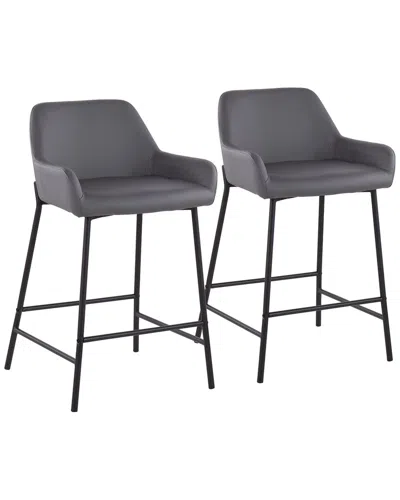 Lumisource Set Of 2 Daniella 24 Fixed-height Counter Stool In Black