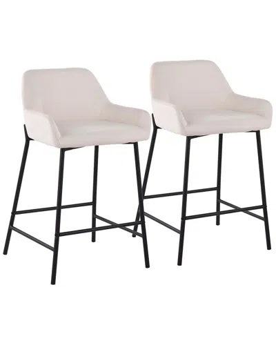 Lumisource Set Of 2 Daniella 24 Fixed-height Counter Stool In Neutral
