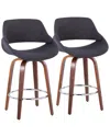 Lumisource Fabrico 26 Fixed-height Counter Stool - Set Of 2