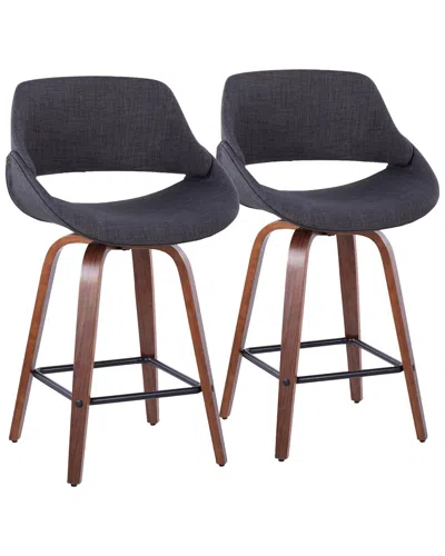Lumisource Set Of 2 Fabrico 26in Fixed-height Counter Stools In Black