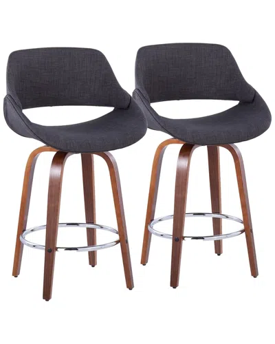 Lumisource Set Of 2 Fabrico 26in Fixed-height Counter Stools In Blue