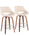 Lumisource Set Of 2 Fabrico Fixed-height Counter Stools In Brown