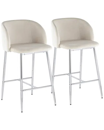 Lumisource Set Of 2 Fran Counter Stools In Silver