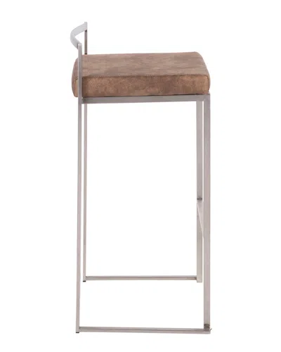 Lumisource Set Of 2 Fuji Barstools In Brown