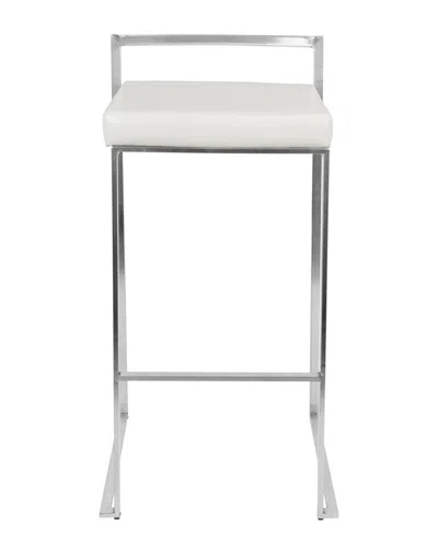 Lumisource Set Of 2 Fuji Barstools In White