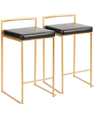 Lumisource Set Of 2 Fuji Counter Stools In Black