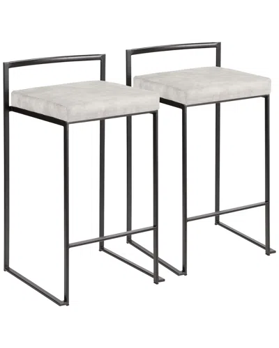 Lumisource Set Of 2 Fuji Counter Stools In Gray