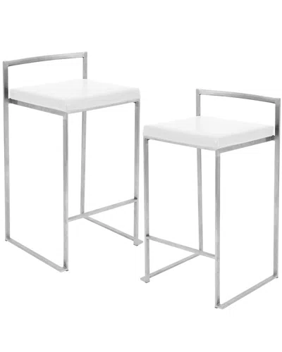 Lumisource Set Of 2 Fuji Counter Stools In Gray