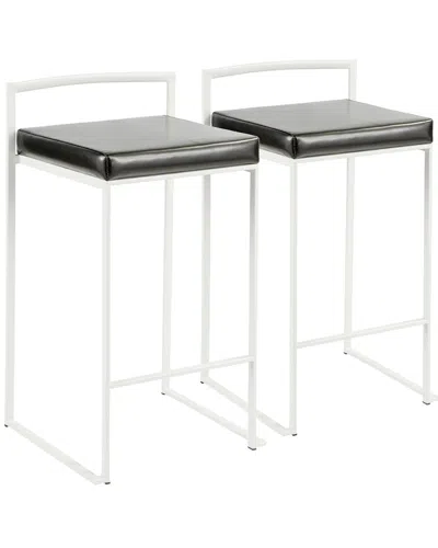 Lumisource Set Of 2 Fuji Counter Stools In Black