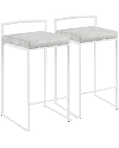 Lumisource Set Of 2 Fuji Counter Stools In White