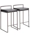 Lumisource Set Of 2 Fuji Stacker Counter Stools