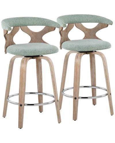 Lumisource Set Of 2 Gardenia 26 Fixed-height Counter Stool In Brown