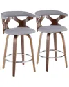 Lumisource Set Of 2 Gardenia Counter Stools In Brown