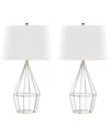 Lumisource Set Of 2 Geome 27in Contemporary Table Lamps With Grandview Gallery  Linen Shade