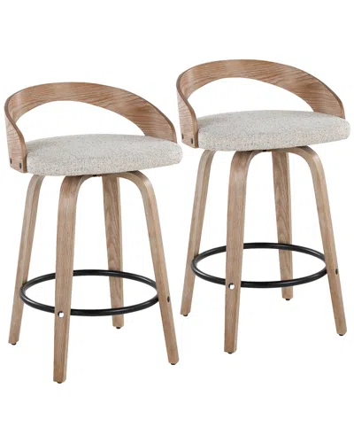 Lumisource Set Of 2 Grotto 26 Fixed-height Counter Stool In Neutral