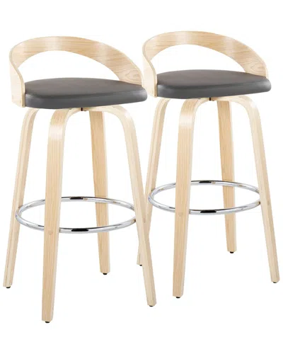 Lumisource Set Of 2 Grotto 30 Contemporary Fixed-height Barstool In Neutral