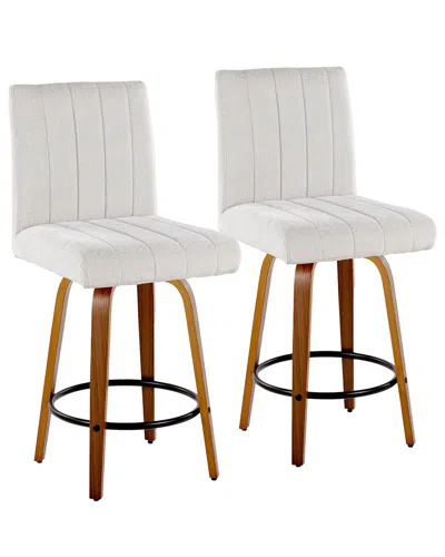 Lumisource Set Of 2 Hank 26 Fixed-height Counter Stool In Brown