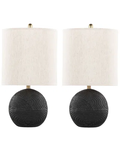 LUMISOURCE LUMISOURCE SET OF 2 KONA 23IN CONTEMPORARY TABLE LAMPS WITH GRANDVIEW GALLERY  LINEN SHADE