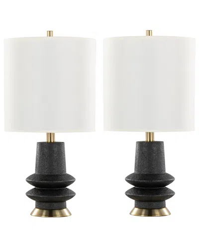 LUMISOURCE LUMISOURCE SET OF 2 LLOYD 26IN CONTEMPORARY TABLE LAMPS WITH GRANDVIEW GALLERY  LINEN SHADE