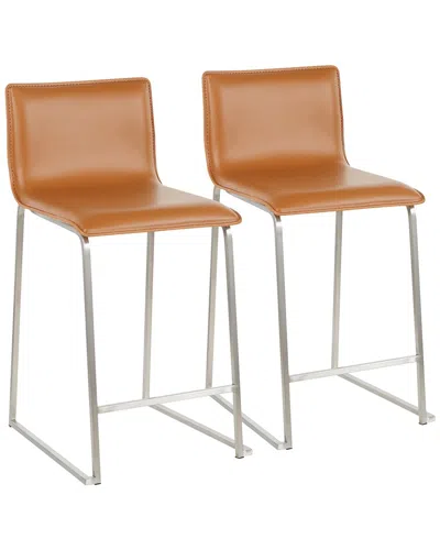 Lumisource Set Of 2 Mara 26 Fixed-height Counter Stool In Orange