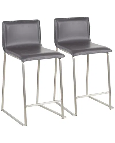 Lumisource Set Of 2 Mara 26 Fixed-height Counter Stool In Silver