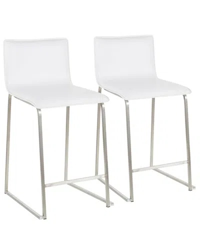Lumisource Set Of 2 Mara 26 Fixed-height Counter Stool In Silver