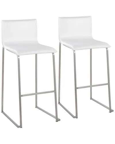 Lumisource Set Of 2 Mara Counter Stools In Silver