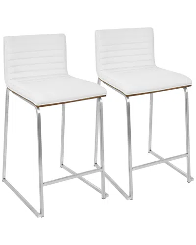 Lumisource Set Of 2 Mara Counter Stools In White